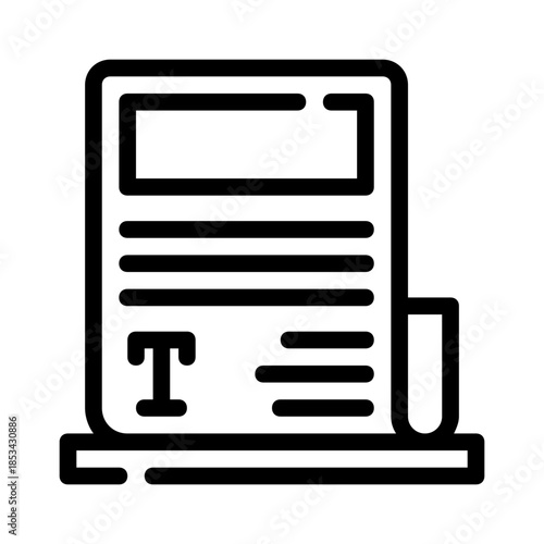 Newspaper icon with text and header for websites, blogs, newsletters, presentations, articles, social media, print media, and educational materials.

