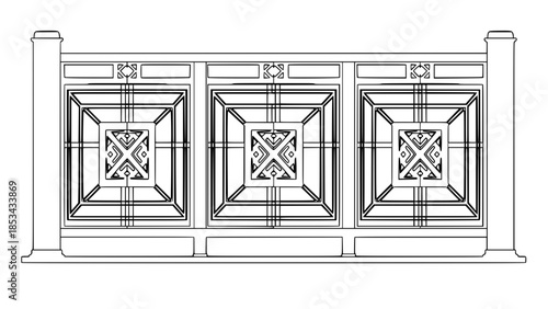 2D Concrete Balustrade Design Drawing