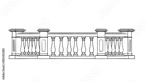 2D Concrete Balustrade Design Drawing