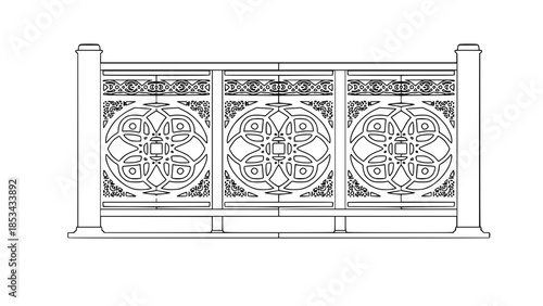 2D Concrete Balustrade Design Drawing