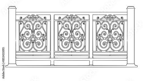 2D Concrete Balustrade Design Drawing