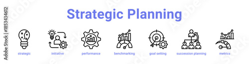 Strategic Planning Icon Banner and Collection