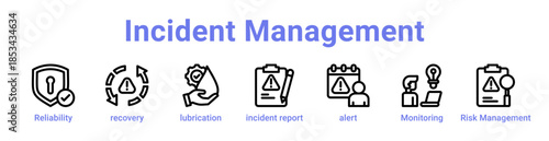 Incident Management Icon Banner and Collection