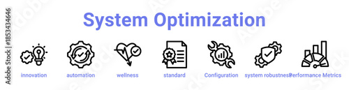 System Optimization Icon Banner and Collection