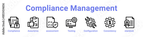 Compliance Management Icon Banner and Collection