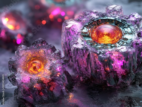 Shimmering, crystalline str...