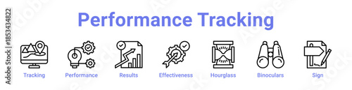 Performance Tracking Icon Banner and Collection