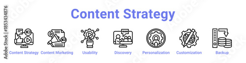 Content Strategy Icon Banner and Collection