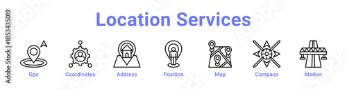 -Location Services Icon Banner and Collection