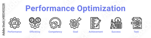 -Performance Optimization Icon Banner and Collection