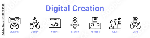 -Digital Creation Icon Banner and Collection