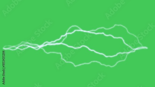 Scattered Blue  and white Electric Sparks or Static Energy Arcs background green screen