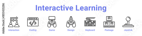 -Interactive Learning Icon Banner and Collection