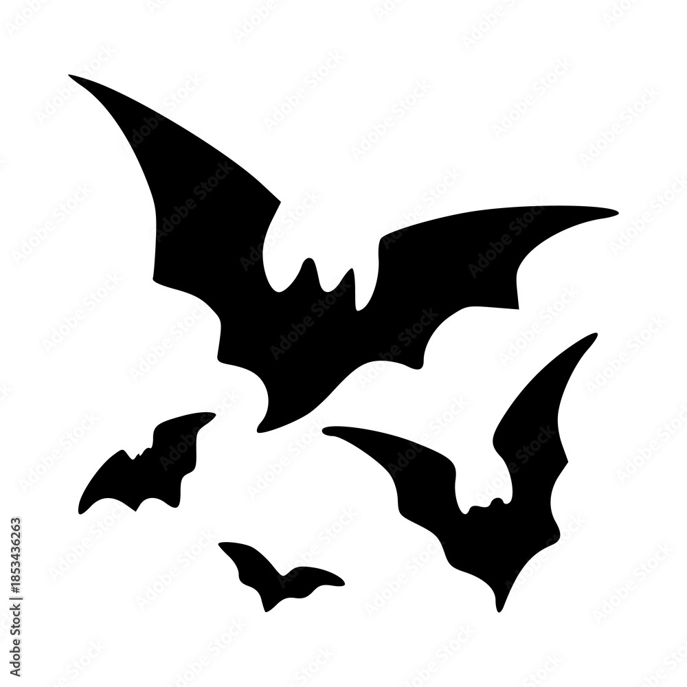Fototapeta premium spooky flying vampire bats graphic design