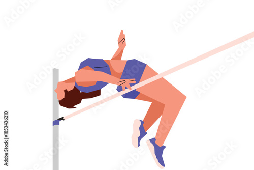 Stylized illustration of a high jumper mid air over the bar. Perfect for sports, fitness, and motion-themed designs.