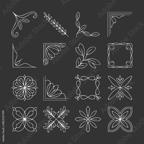 Ornaments Elements Icon New Design Black And White