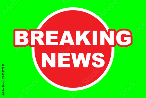 icon breaking news with green screen background template vector design