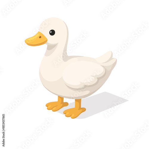 Pato isométrico en estilo geométrico