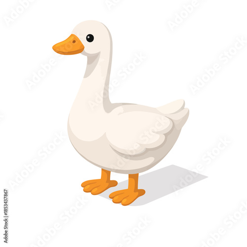 Ganso isométrico en estilo geométrico