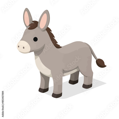 Burro en estilo isométrico y moderno