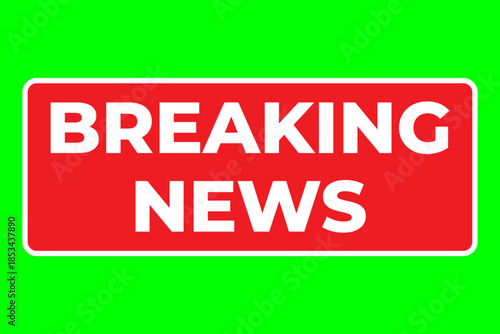icon breaking news with green screen background template vector design