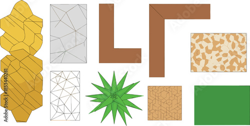 Low Poly, L-Shape Corners, and Spiky Forms for Modern Graphic Design Vector Elements.