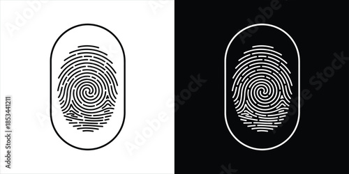 Fingerprint images displayed on contrasting white and black backgrounds for identification purposes