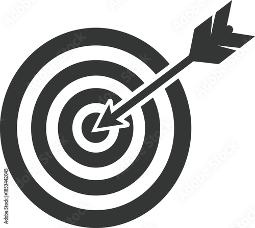Bullseye target with arrow in center