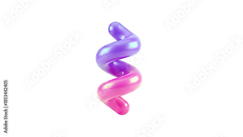 Twisted Abstract Shape on White Background
