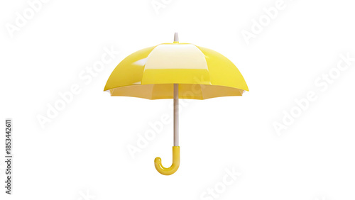 Yellow Umbrella Isolated on White Background