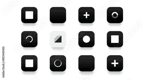 Minimalist Black and White UI UX Icons Set for Web Design, App Development, and Modern Digital Interfaces