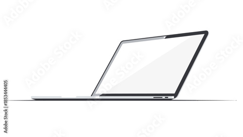 A sleek, modern laptop computer is shown open on a clean white background, with its screen illuminated.