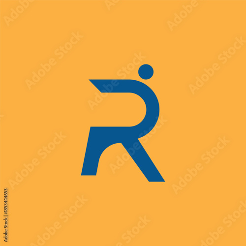 R running people logo design sporty