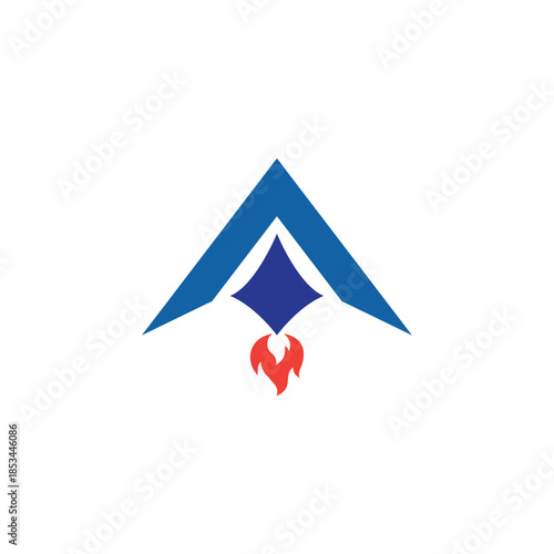 astro rocket pyramid logo design 