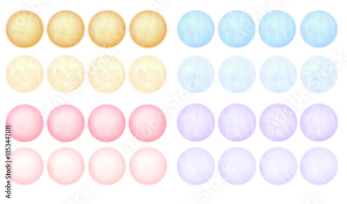 多色展開の円形抽象グラフィックセット 美容・医療・ヘルスケア向け背景素材