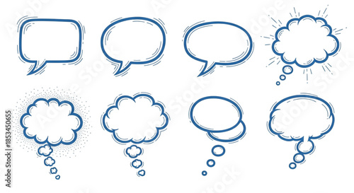Thought Bubbles and Speech Bubbles for Ideas, Communication, and Brainstorming in Business and Web Design