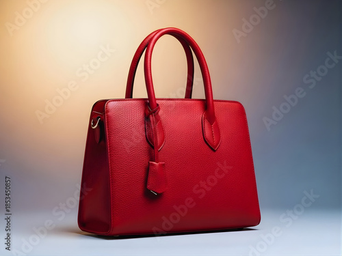 Rich Crimson Red Structured Leather Top-Handle Bag