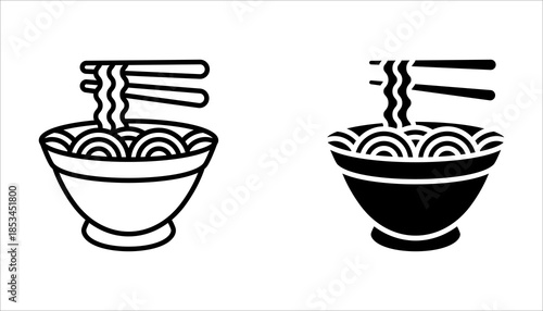 noodles icon set, on white background.