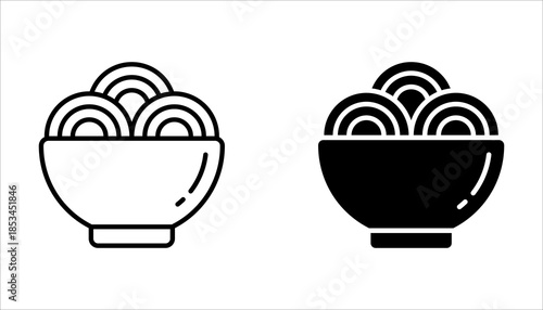 noodles icon set, on white background.