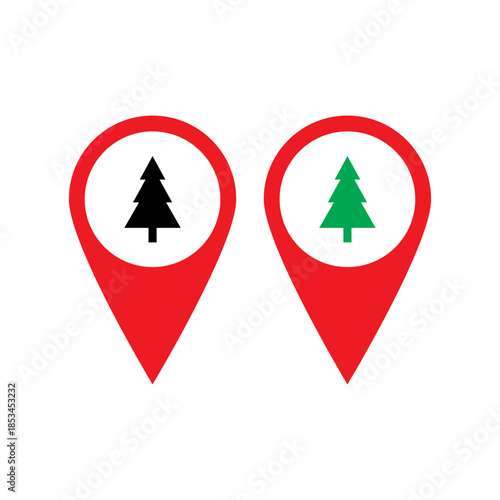 Christmas Location Icon – Holiday Map Pin Festive Symbol