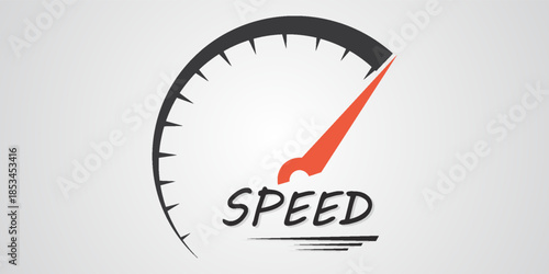 Speed, vector logo racing event, with the main elements of the modification speedometer