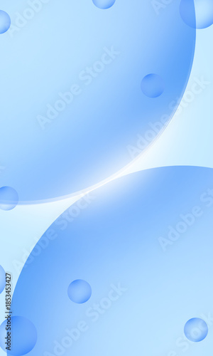 Blue Spheres with Water Droplets Surface.