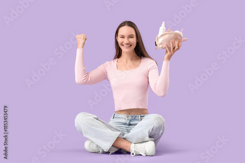Happy young woman with cosm...