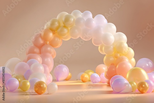a glowing balloon arch