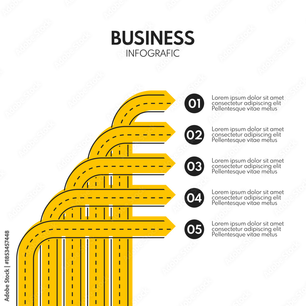 custom made wallpaper toronto digital5 different road line exits, five different ways, vector infographics template