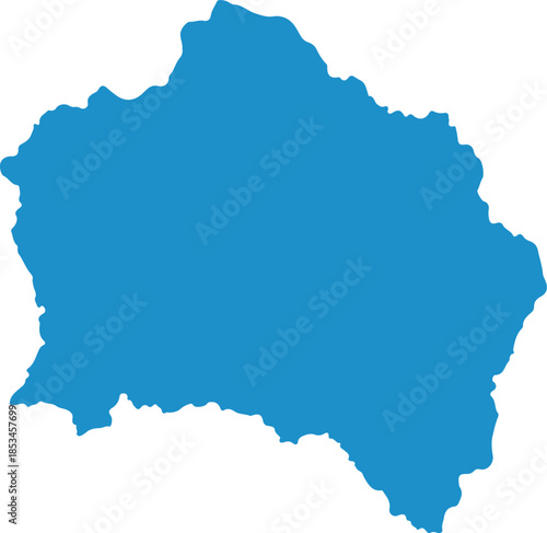Abstract Blue Geographic Map Shape Vector Graphic Isolated