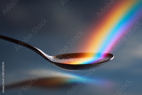 spoon scooping up a glowing rays