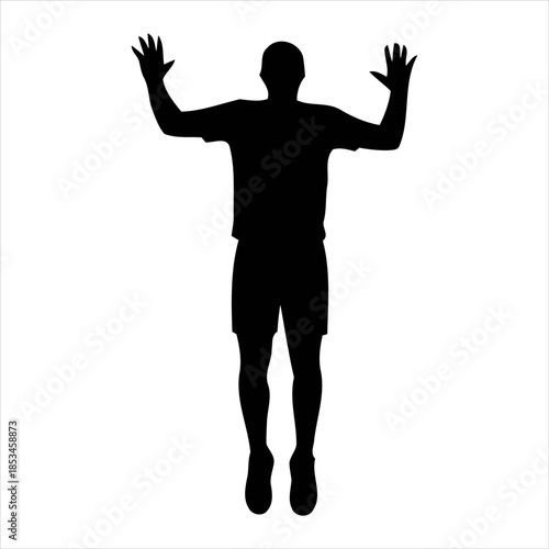 Volleyball silhouette icon set featuring players in various action poses, net, ball, trophy, and logo elements. Perfect for sports design, posters, branding, and digital projects.
