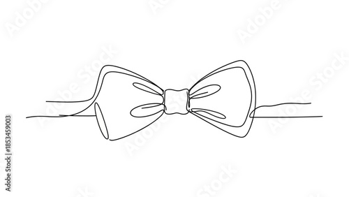 Elegant Single Line Drawing of a Classic Bow Tie.