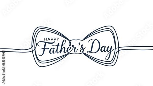 Happy Fathers Day Bow Tie Greeting Card Design.